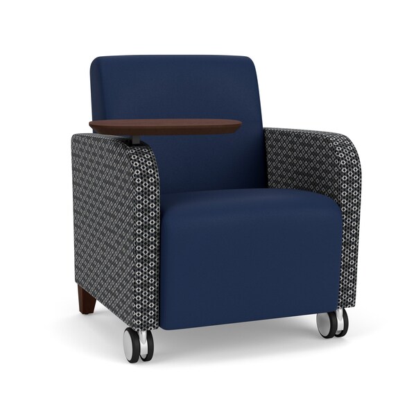Lesro Siena Guest Chair w/ Swivel Tablet and Walnut Legs, MD Ink Back, MD Ink Seat, RS Echo Panels SN1101 - main